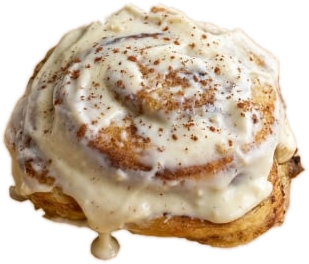 Special cinnamon roll with cream cheese frosting